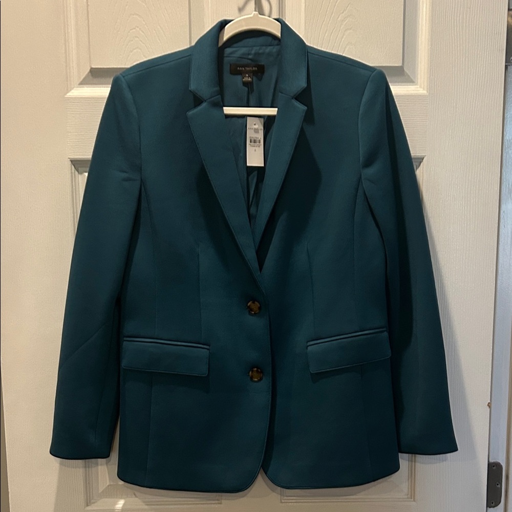 NWT Ann Taylor Women's Teal Double Knit Blazer